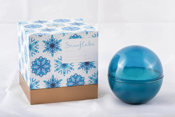 Only Orb Glass Azure Snowflake Candle