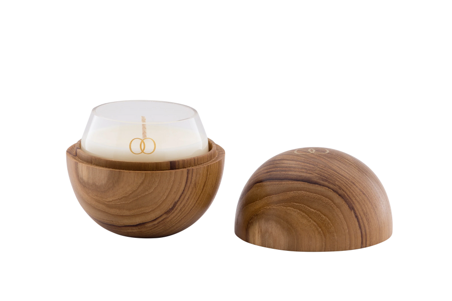 Only Orb Candle OH!  Bespoke Refillable Teak Candle