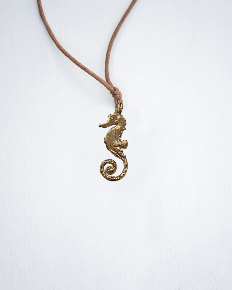 Pesci Che Volano Cavalluccio Marino Seahorse Small Bronze Necklace