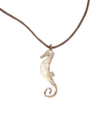 Pesci Che Volano Large Cavalluccio Marino Seahorse Bronze Necklace