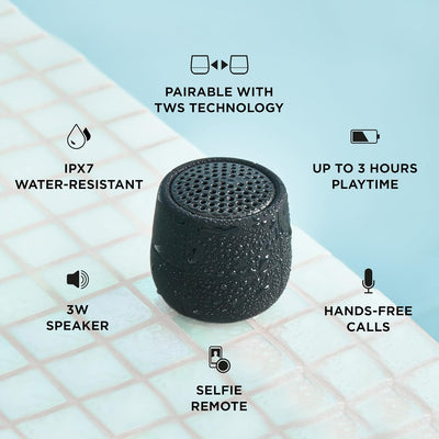 Lexon Mino X Bluetooth 3W Water Resistant Speaker Black