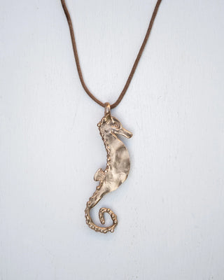 Pesci Che Volano Large Cavalluccio Marino Seahorse Bronze Necklace