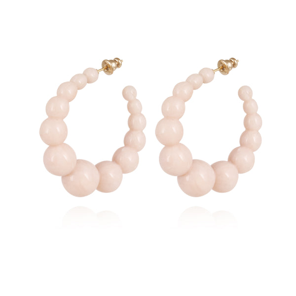 Gas Bijoux Creole Andy Gold Ivory Earrings