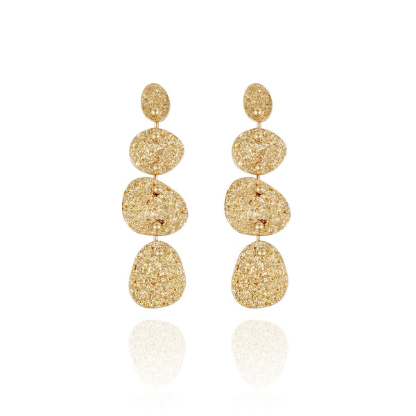 Gas Bijoux Eclipse 4 Range Gold Earrings