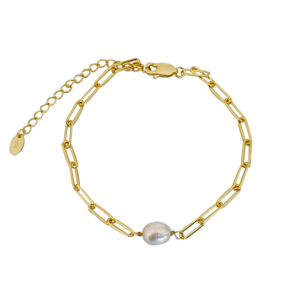 Gammie Chain Link Freshwater Pearl Bracelet