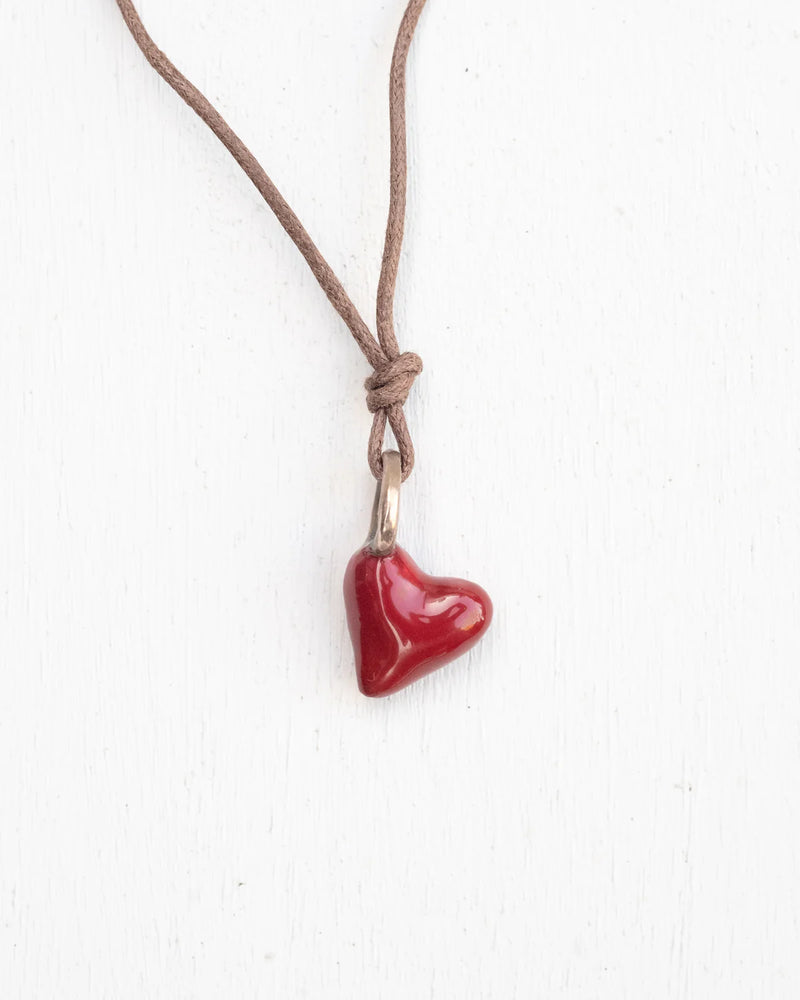 Pesci Che Volano Cuore Rosso Heart Bronze Pendant