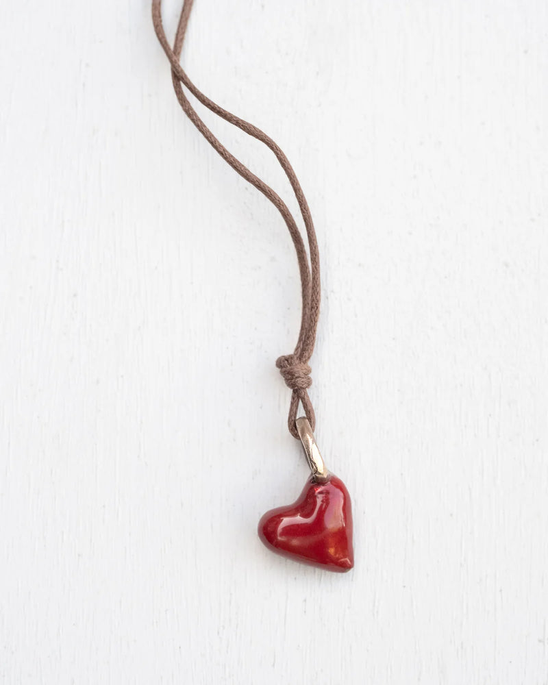 Pesci Che Volano Cuore Rosso Heart Bronze Pendant