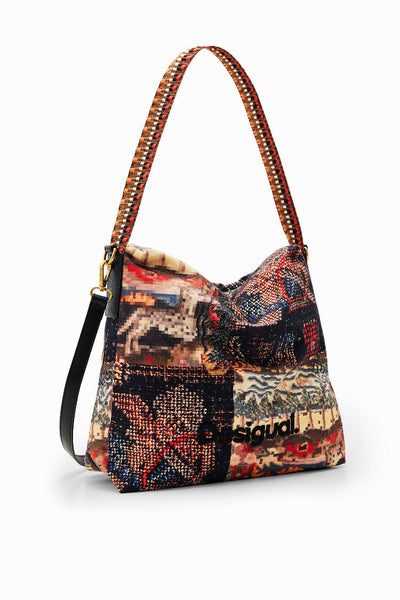 Desigual Midsize Tapestry Print Shoulder Bag