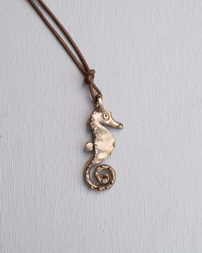 Pesci Che Volano Cavalluccio Marino Seahorse Small Bronze Necklace