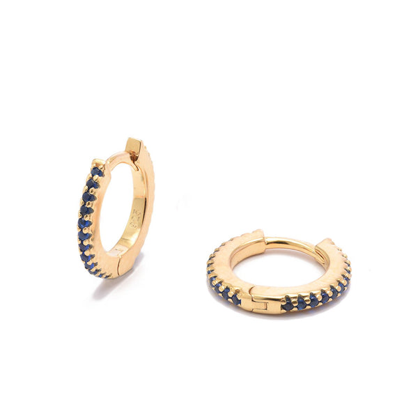 Gammmie Huggie Gold Hinged Earring with Zircon