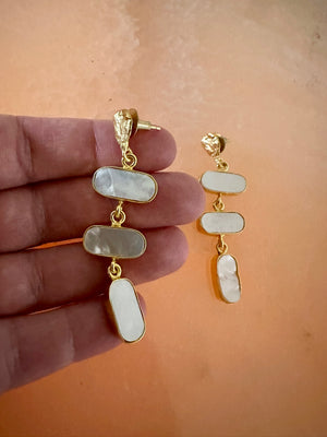 Gemajesty Mother of Pearl Drop Gold Earring