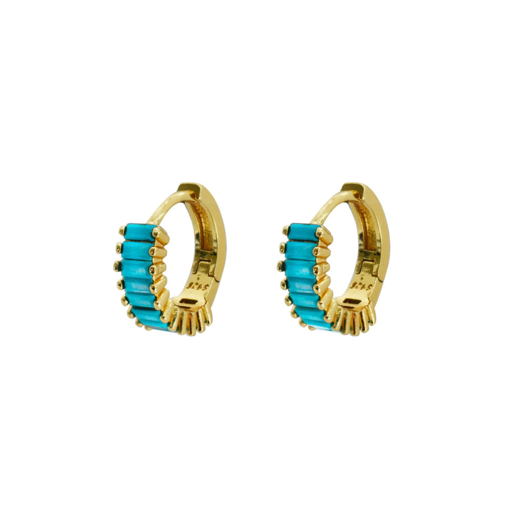 Gammie Gold Turquoise Huggie Earring