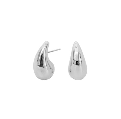 Gammie Silver Thick Teardrop Stud Earring