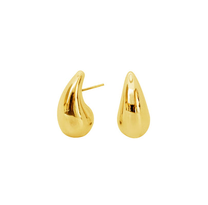 Gammie Gold Thick Teardrop Stud Earring