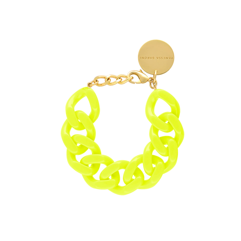 Vanessa Baroni Flat Chain Neon Yellow Bracelet