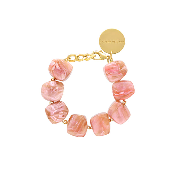 Vanessa Baroni Organic Shaped Peach Marble Bracelet