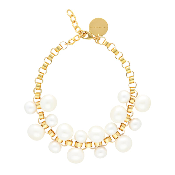 Vanessa Baroni Multi Beads Collier Gold and Pearl Necklace