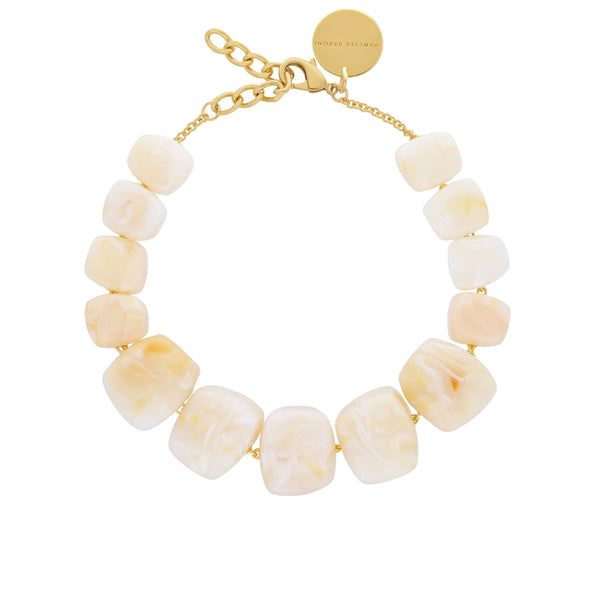 Vanessa Baroni Organic Shaped Pearl Marble Necklace