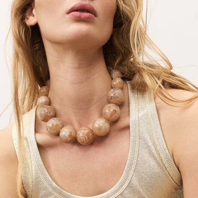 Vanessa Baroni Beads Honey Marble Necklace