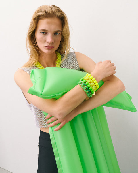 Vanessa Baroni Flat Chain Neon Yellow Bracelet