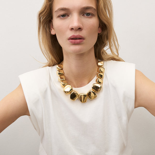 Vanessa Baroni Big Organic Shaped Gold Necklace