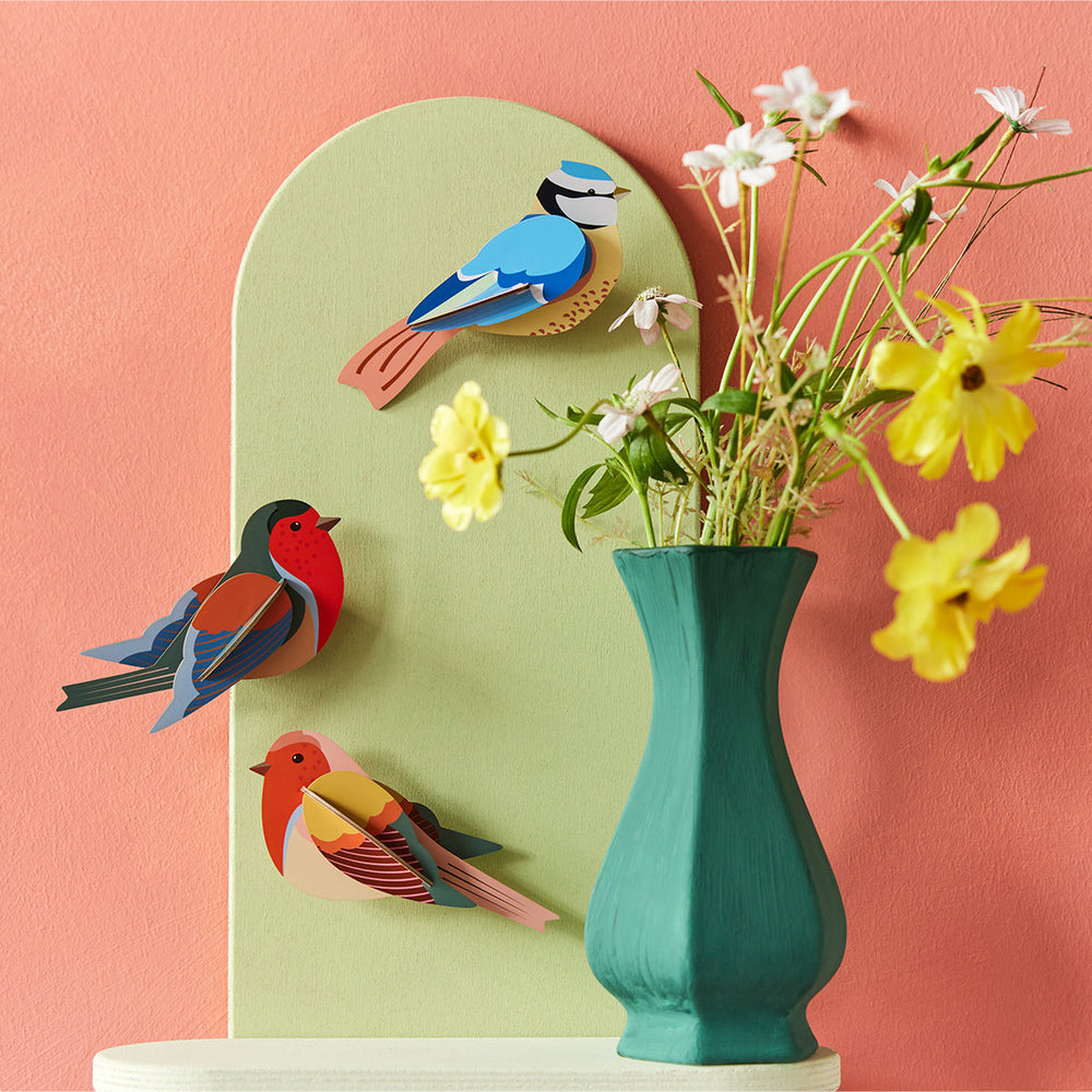 Studio Roof Paper Wall Art Garden Birds Robins