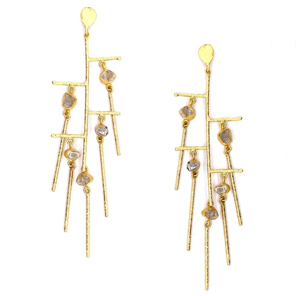 Gemajesty Piper Herkimar Diamond Drop Gold Earring