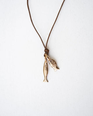 Pesci Che Volano Sorelle Fish Bronze Necklace