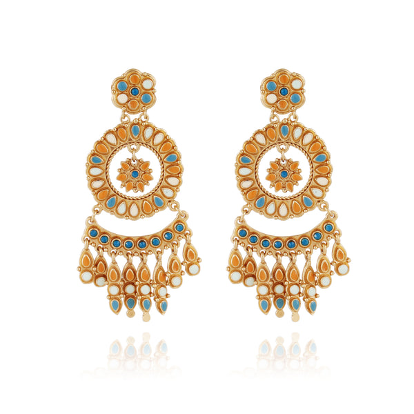 Gas Bijoux Livia Email Enamel Gold Earrings