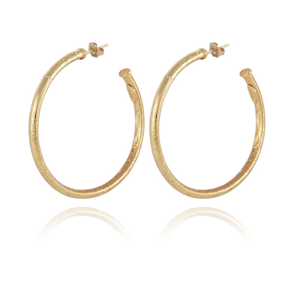 Gas Bijoux Creole Maori Gold Hoop Earrings