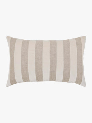 L&M Home Etro Luxury Velvet and Linen Stripe Cushion Almond