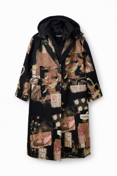 Desigual Detachable Jacquard Coat