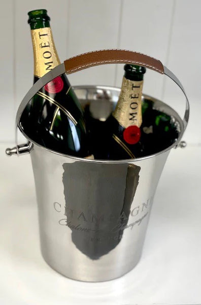 Flair Champagne and  Wine Bucket with Leather Handle