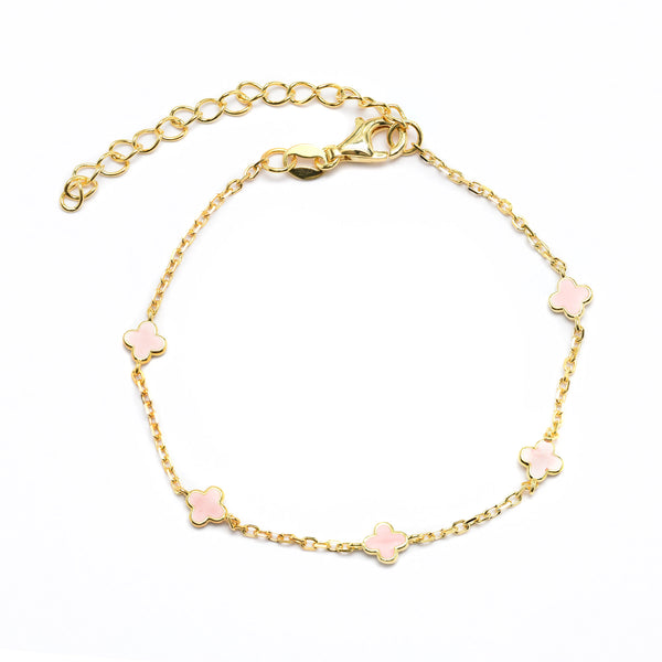 Gammie Clover Multi Mini Gold Enamel Bracelet