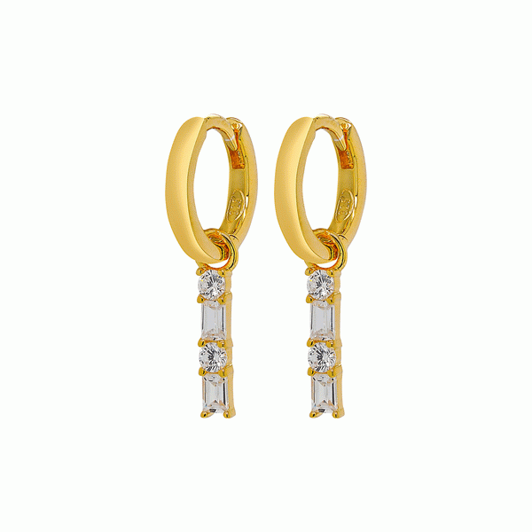 Gammie Gold CZ Drop Huggy Earring