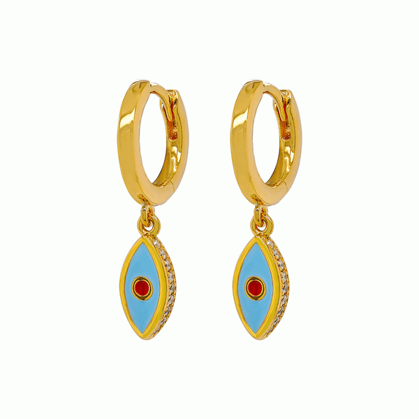 Gammie Gold Evil Eye Huggy Earring