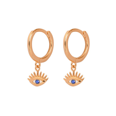 Gammie Rose Gold Evil Eye Huggy Earring