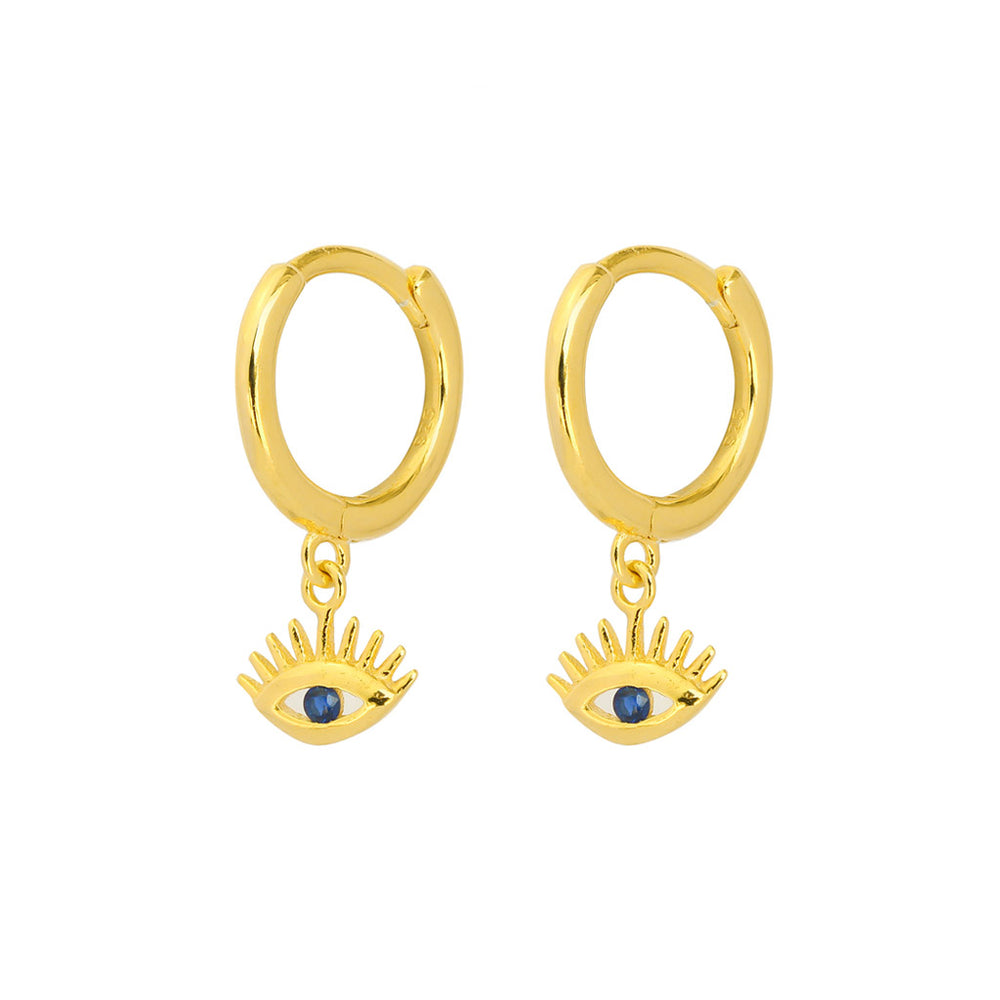 Gammie Evil Eye Gold Huggy Earring