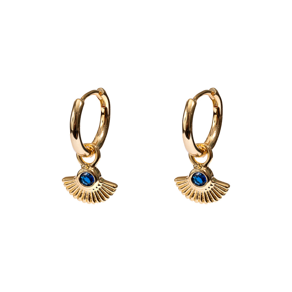 Gammie Gold Fan CZ Huggy Earring