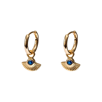 Gammie Gold Fan CZ Huggy Earring