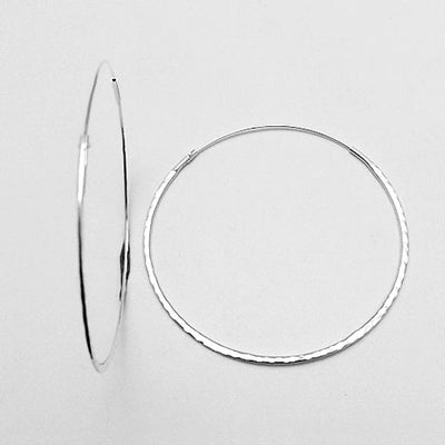 Gammie Hammered Sterling Silver Fine Hoop Earring