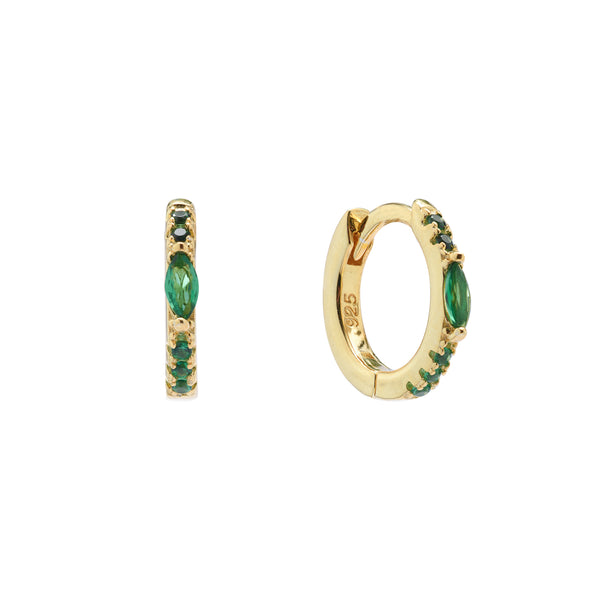 Gammie Green CZ Mini Huggy Earring