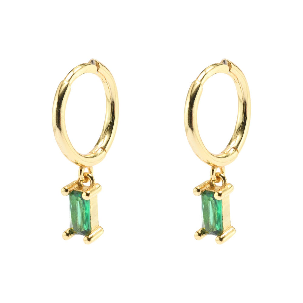 Gammie Mini Huggie Green CZ Earring