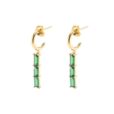 Gammie Green Facet Long Earring