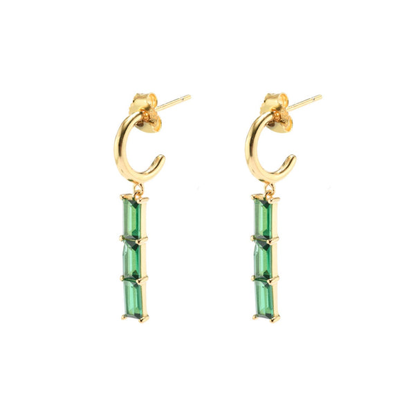 Gammie Green Facet Long Earring