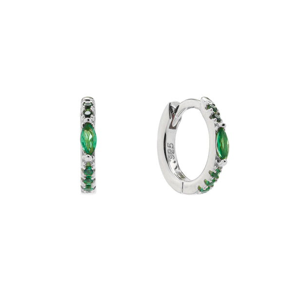 Gammie Green CZ Mini Huggy Earring