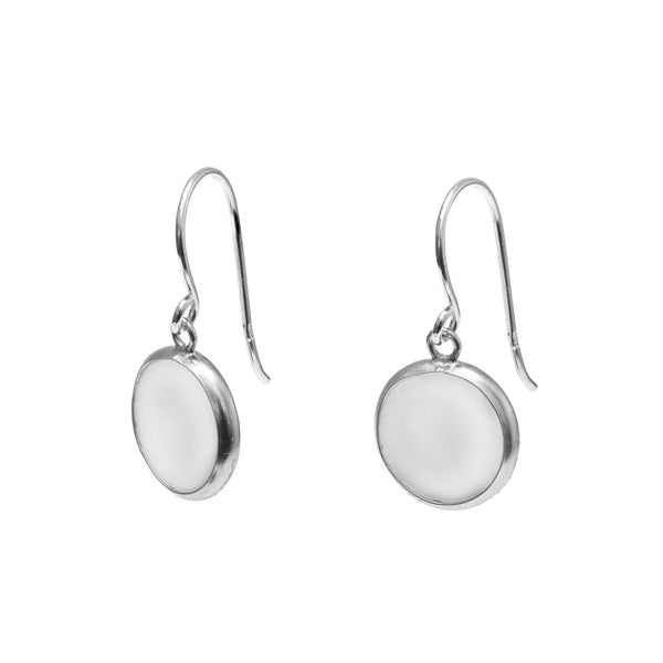 Gammie Silver Mother of Pearl Disc Drop Earring