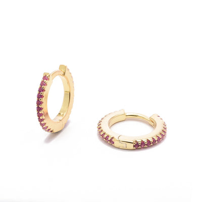 Gammmie Huggie Gold Hinged Earring with Zircon