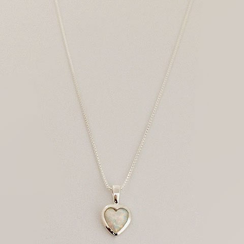 Gammie Heart Opal Silver Necklace