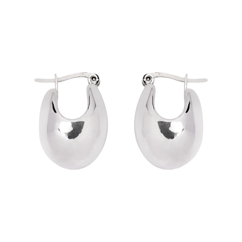 Gammie Silver Thick Hoop Earring